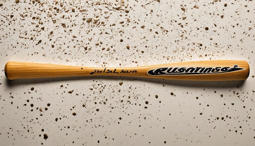 signs of wear and tear on a baseball bat