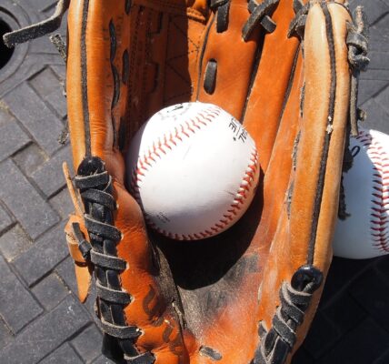 outfield glove and baseball glove